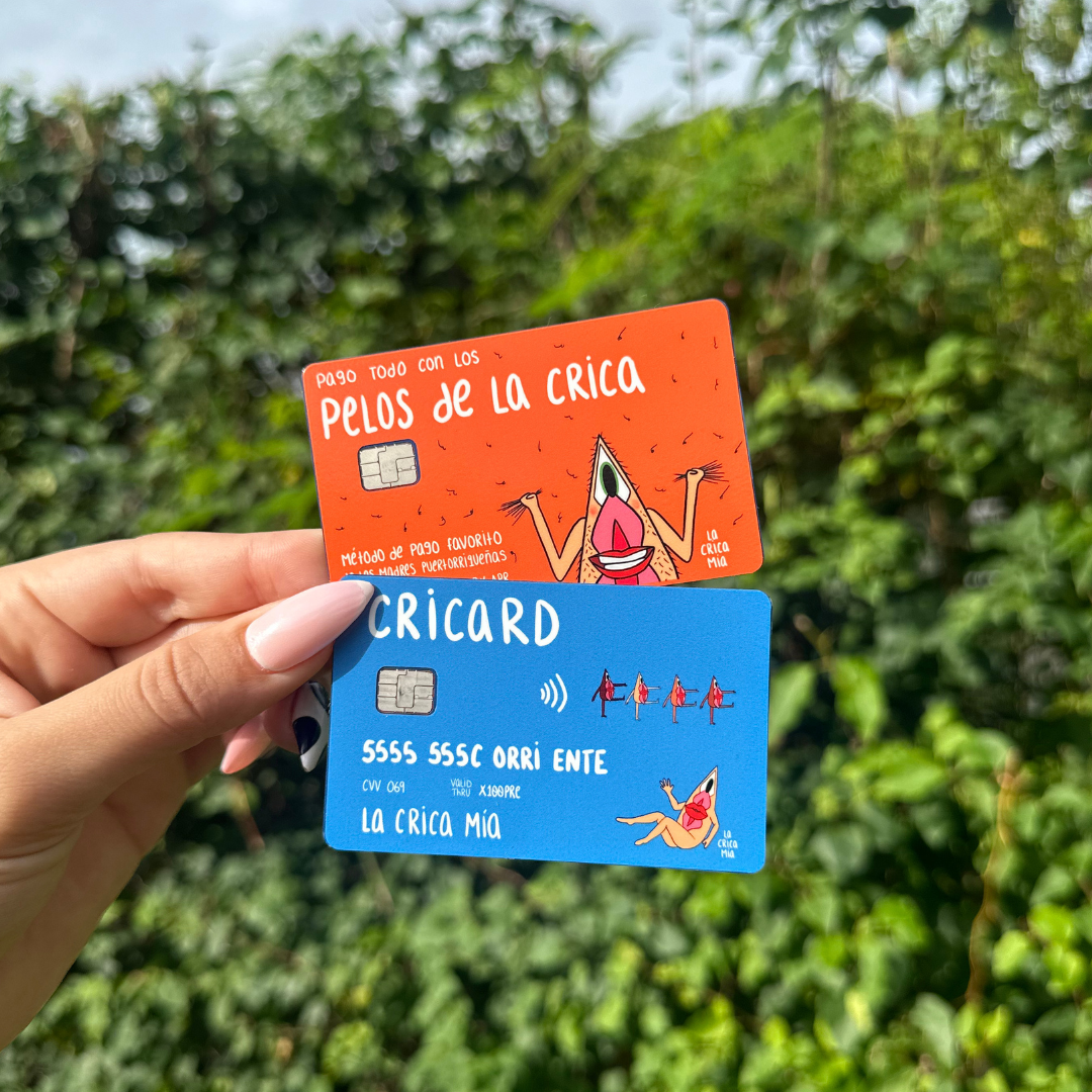 "Pelos + Cricard" (Skin cover tarjeta de crédito2-Pack)
