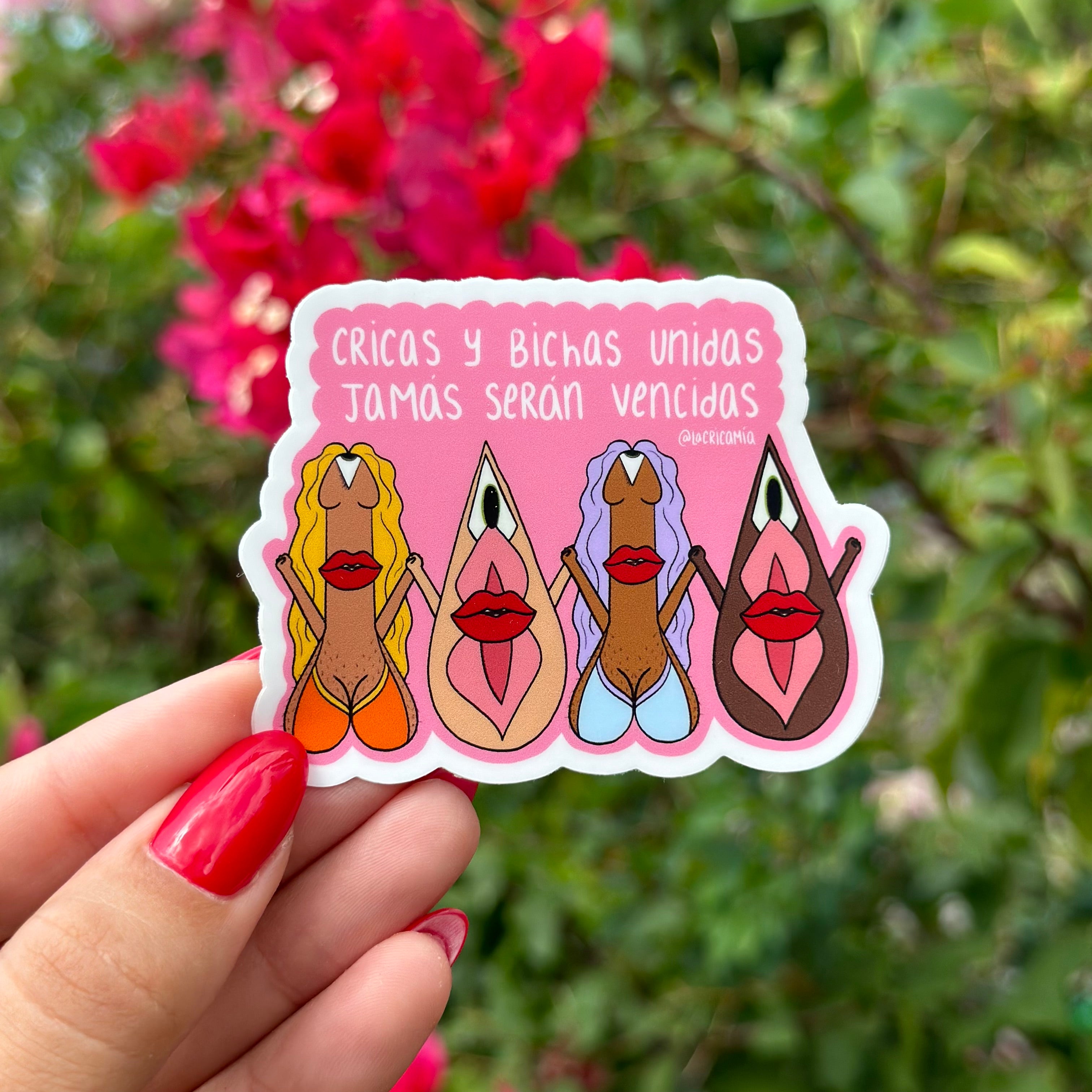 Sticker "Cricas y Bichas Unidas"