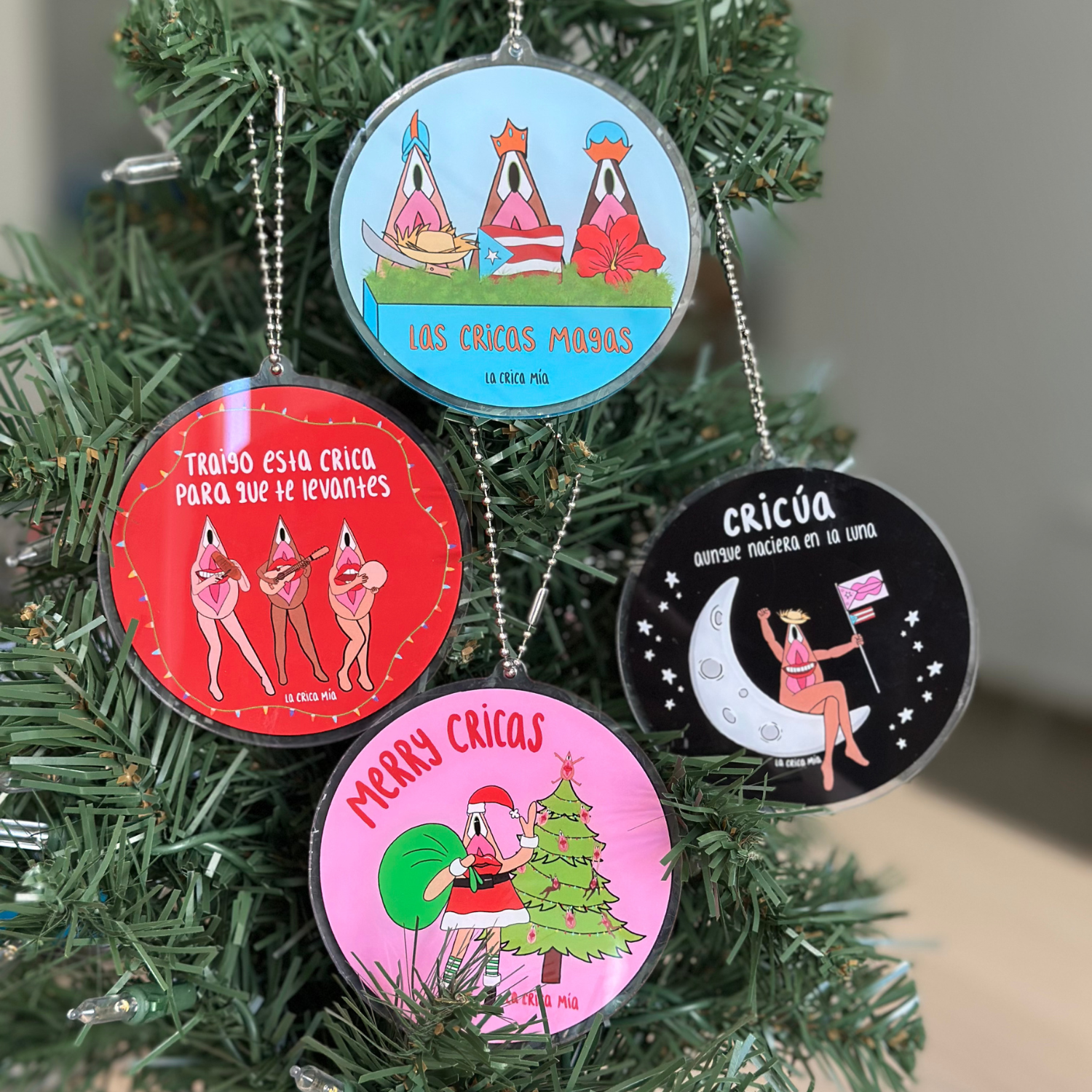 Merry Cricas Pack - 4 Adornos Navideños