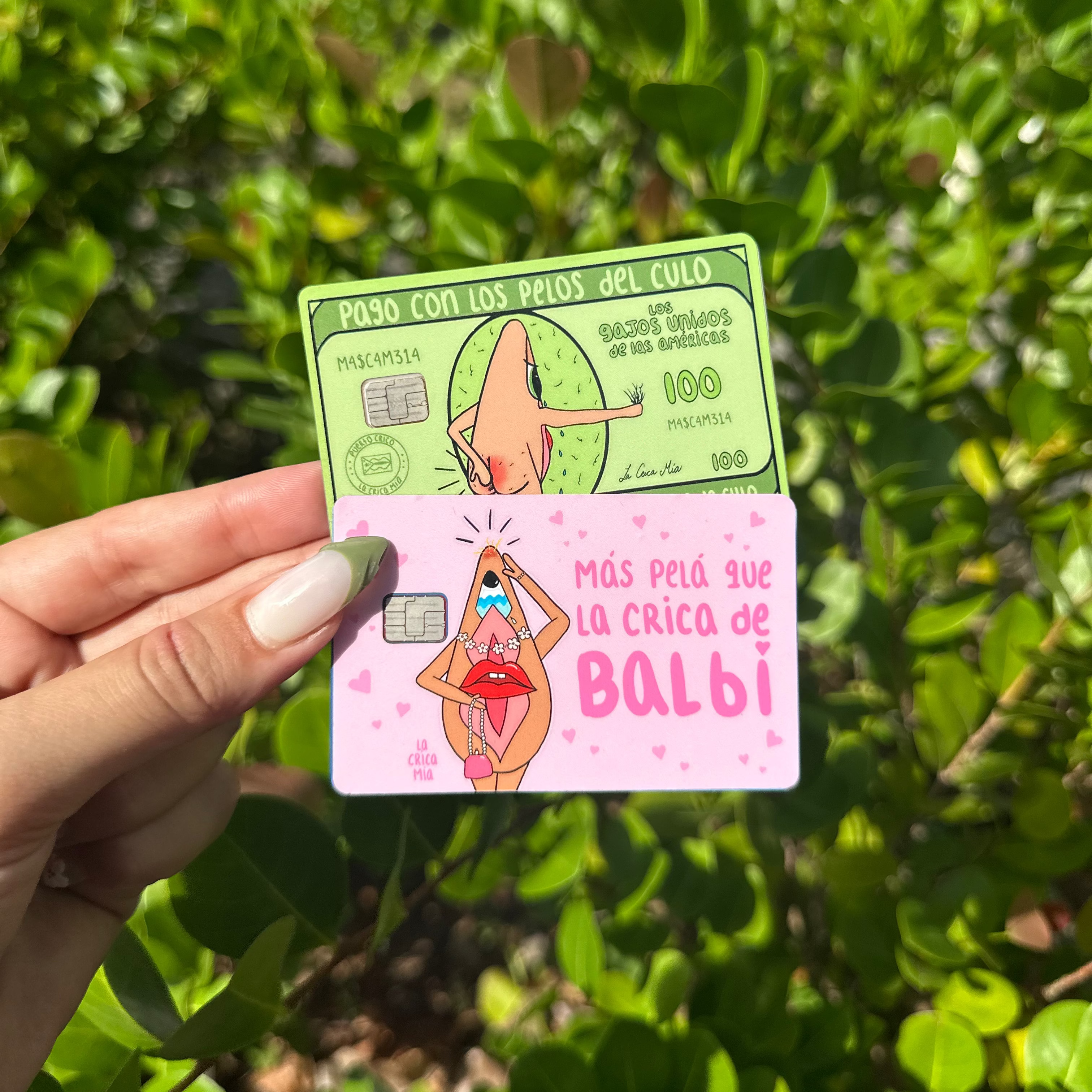 "Pelos del Culo" + "Balbi" (Skin cover tarjeta de crédito 2pack)